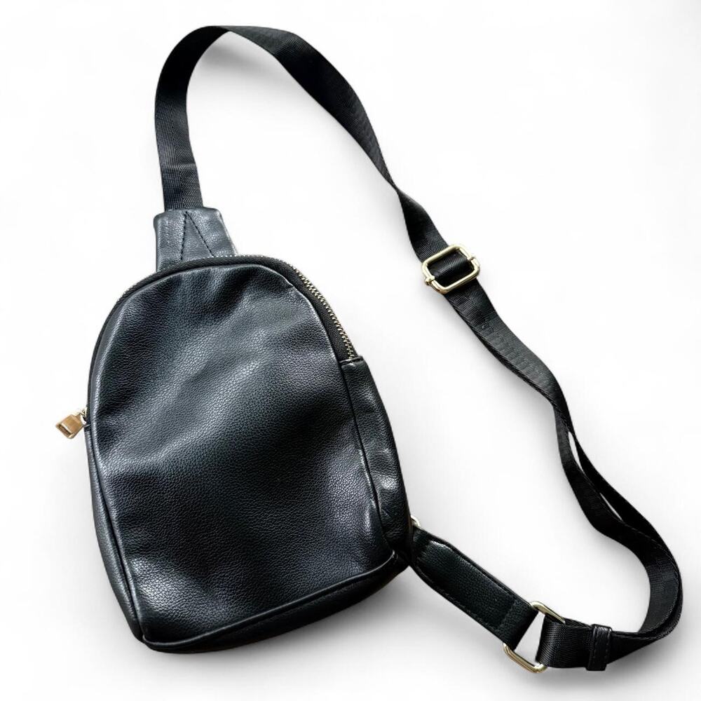 Vegan Leather Black Mini Backpack